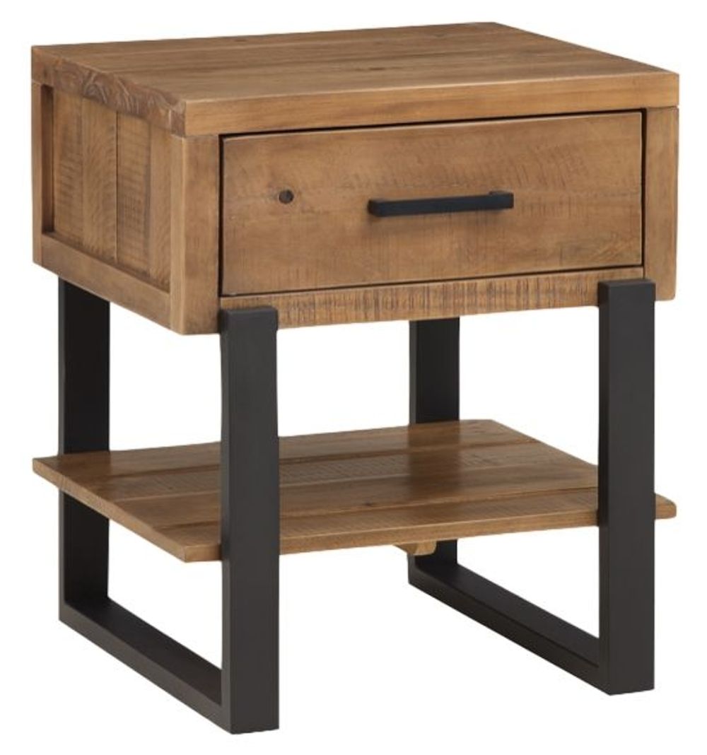 Pembroke Rustic Pine 1 Drawer Lamp Table